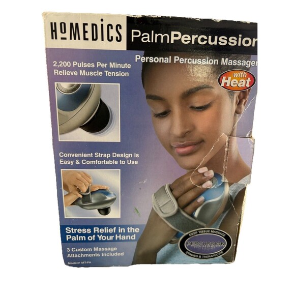 HoMedics Palm Percussion Personal Body Heat Massager 3 Head Attachments Complete - Picture 2 of 5